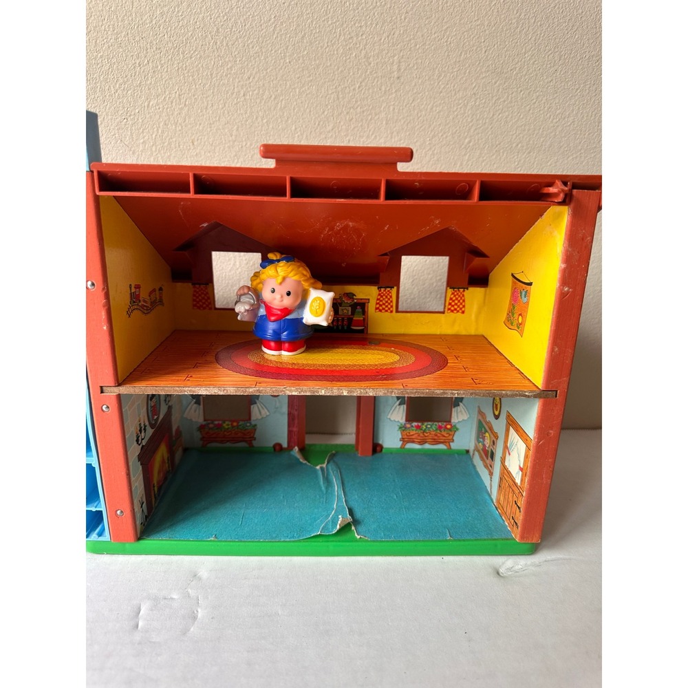 Vtg Fisher Price Little People Tudor House 952 Play Family Toy Lot Cows Figures - Picture 5 of 12